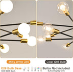 12-Light Black & Brushed Gold Sputnik Chandelier