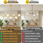 7-Light Mid-Century Gold Sputnik Chandelier with Milky White Glass Globes