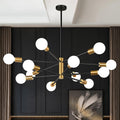 12-Light Black & Brushed Gold Sputnik Chandelier