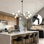 12-Light Black & Brushed Gold Sputnik Chandelier