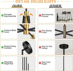 12-Light Black & Brushed Gold Sputnik Chandelier